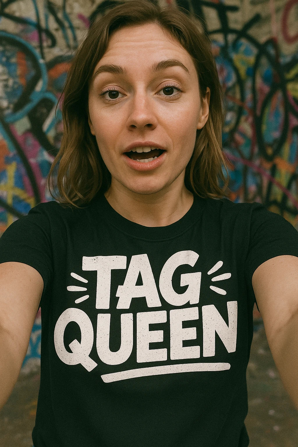 "Tag Queen" street art t shirt - product photo 7