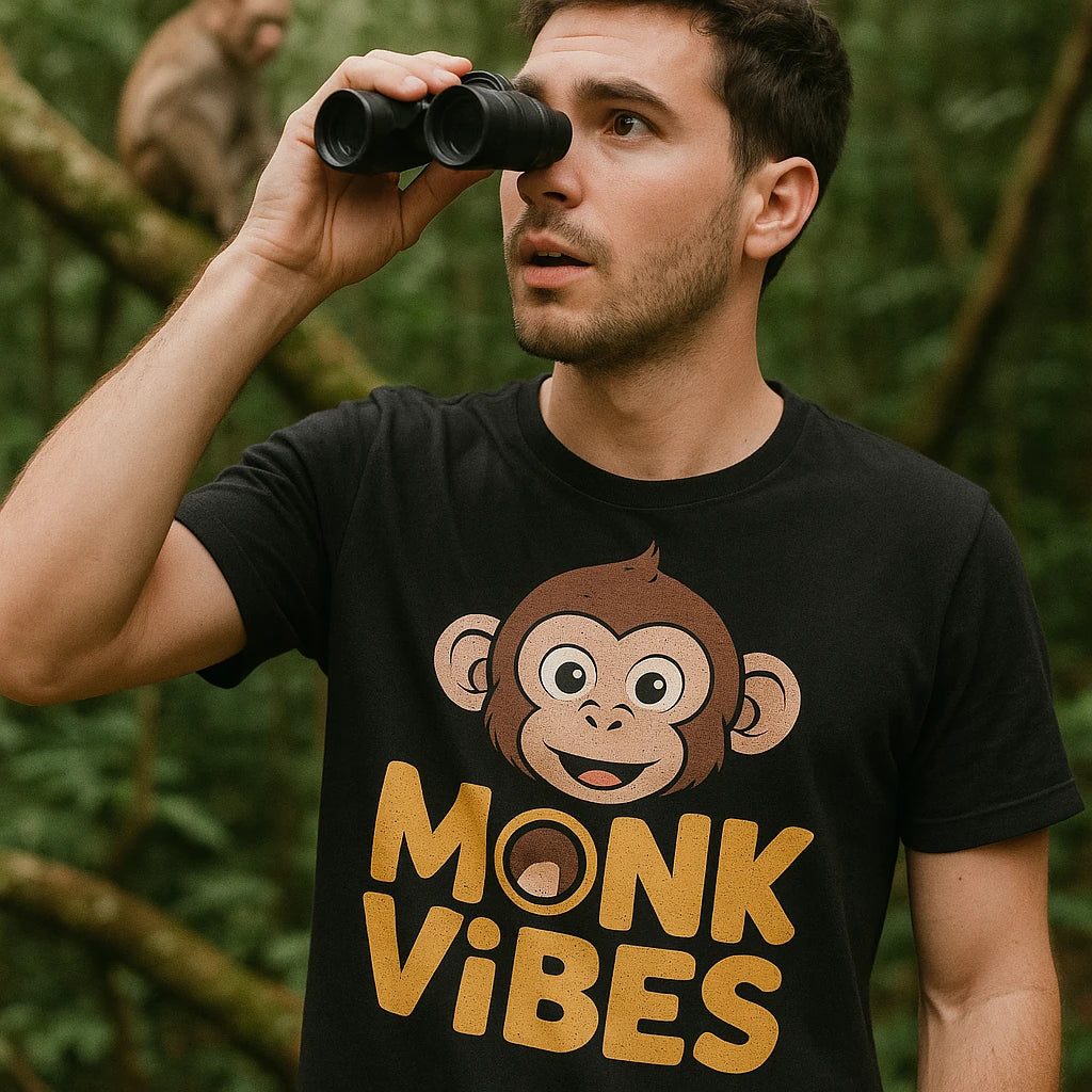 "Monk Vibes" monkey face t shirt - product photo 8