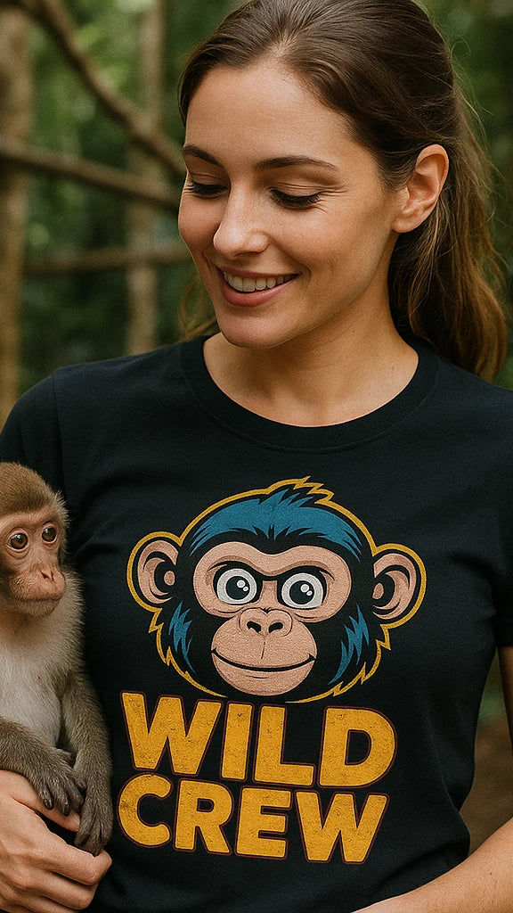 "Wild Crew" not my monkey not my circus t shirt - product photo 9