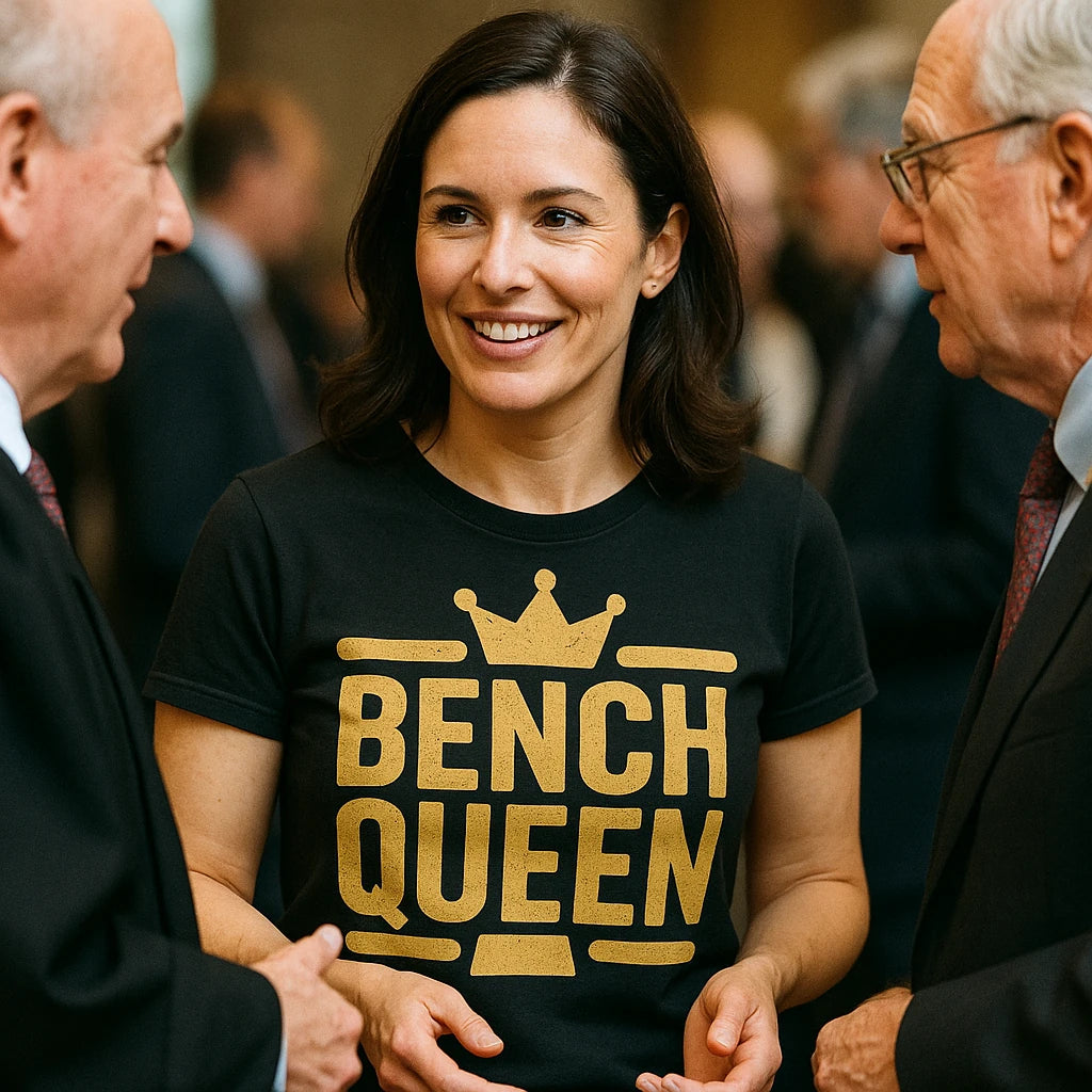 "Bench Queen" black judge t shirt - also one of the gifts for judges and lawyers