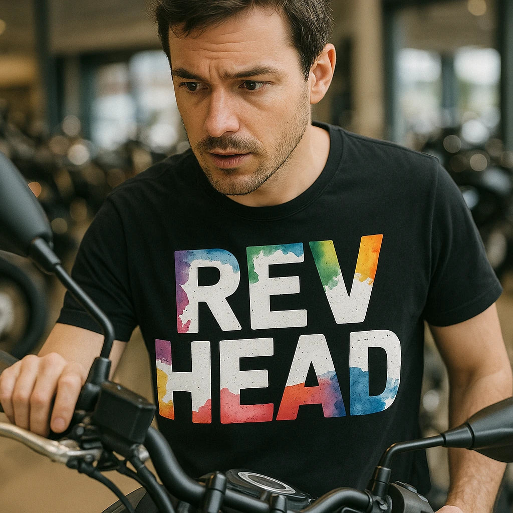 "Rev Head" black motorcycle t shirt - a christmas gift for motorcycle lover