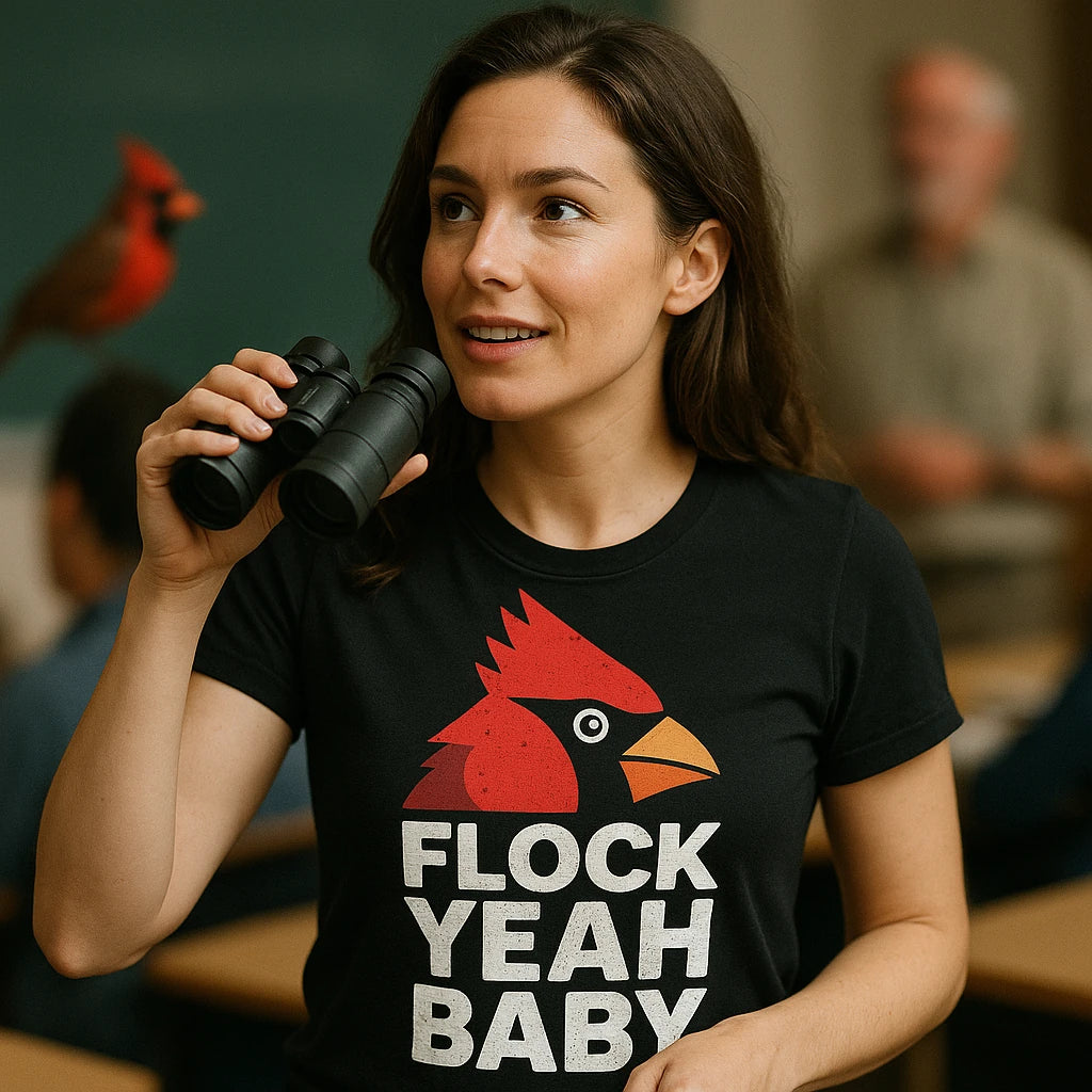 "Flock Yeah Baby" cardinal t shirt - product photo 9