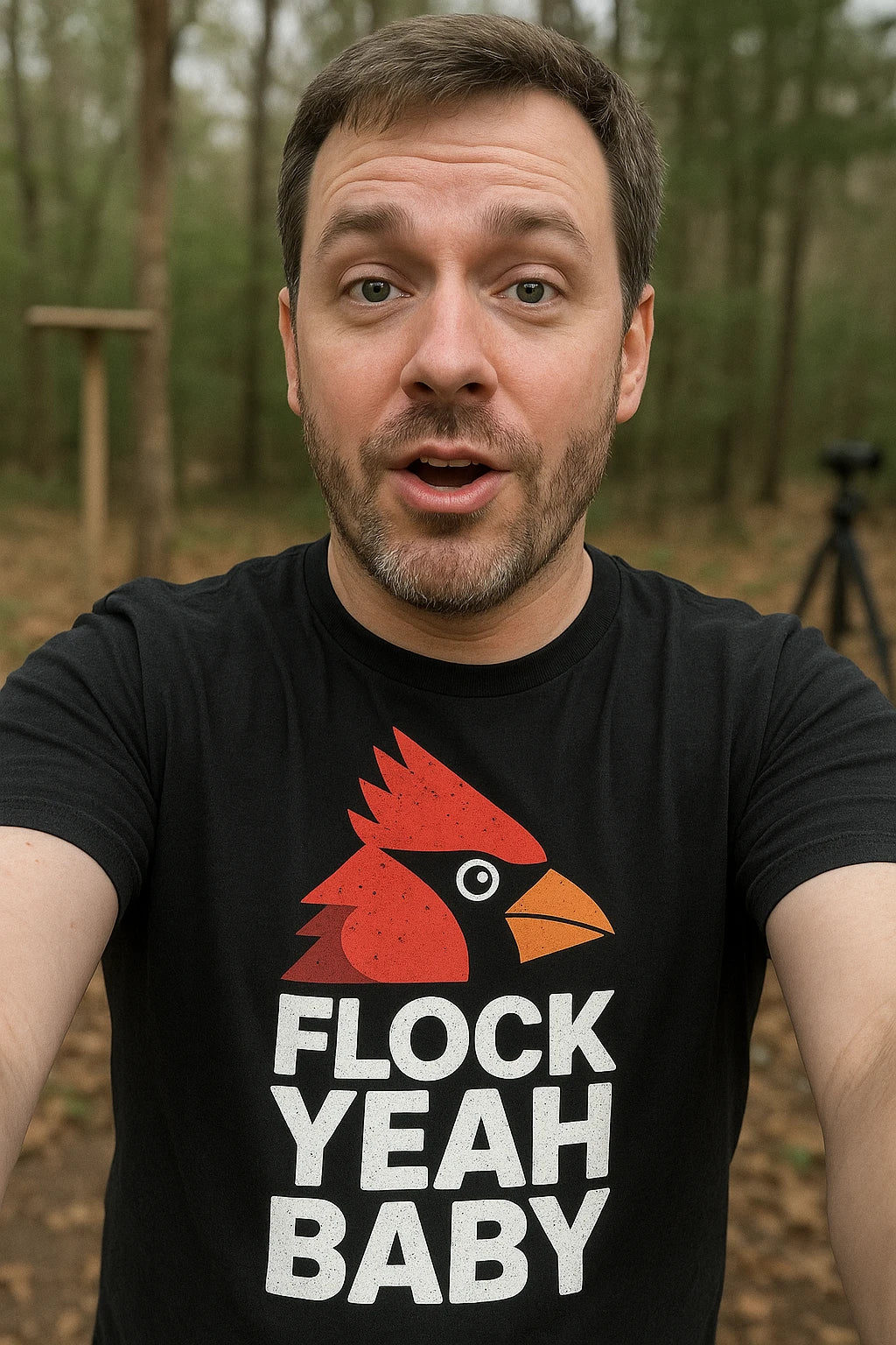 "Flock Yeah Baby" cardinal t shirt - product photo 7