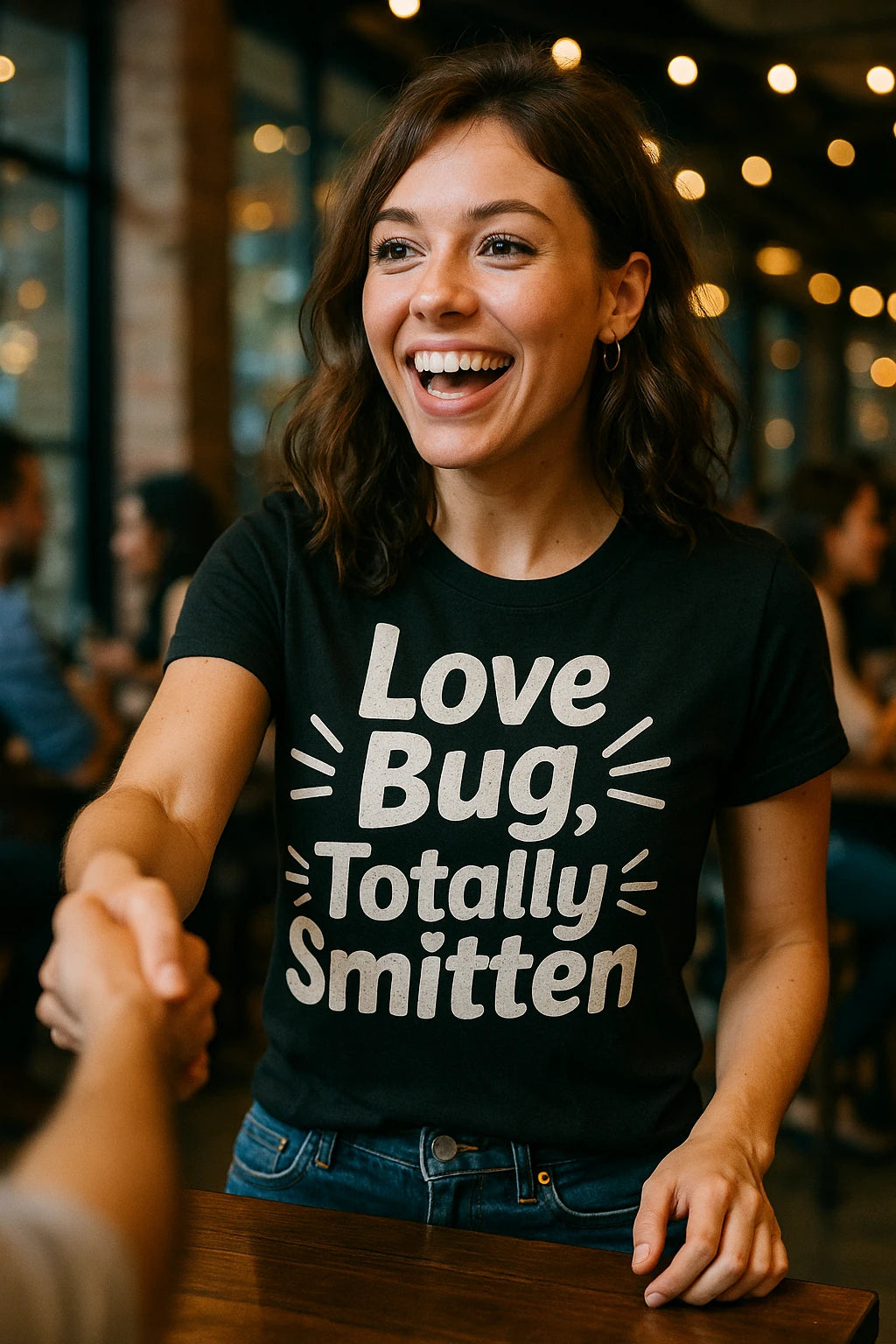 "Love Bug, Totally Smitten" black relationships shirts - a birthday gift for relationships lover