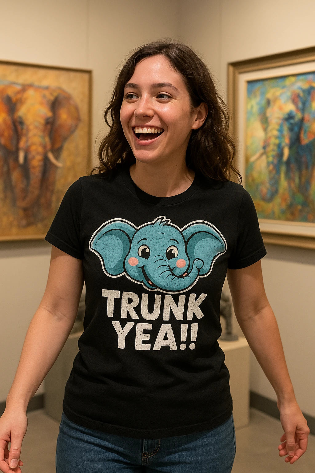 "Trunk Yeah" black elephant shirts - also one of the best gifts for elephant lovers