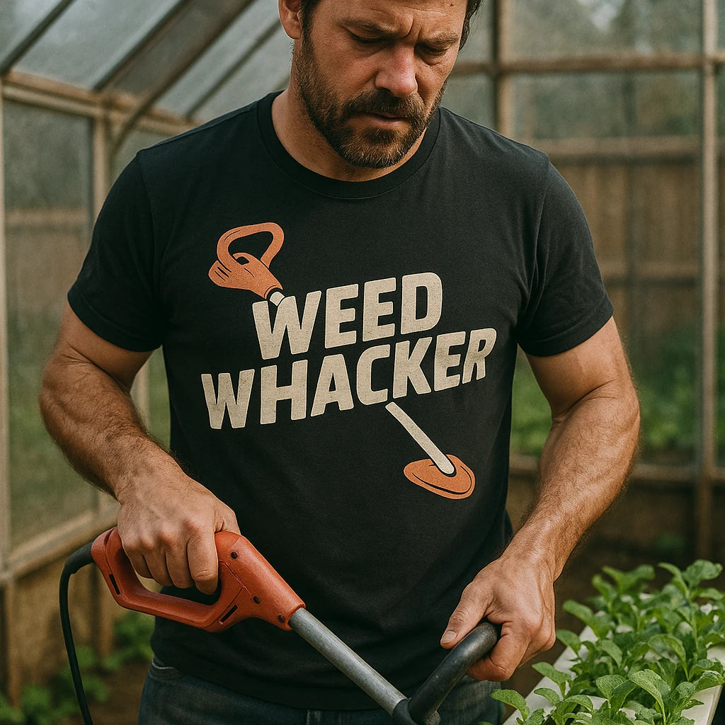 "Weed Whacker" black gardening tshirts - a christmas gift for gardening lover