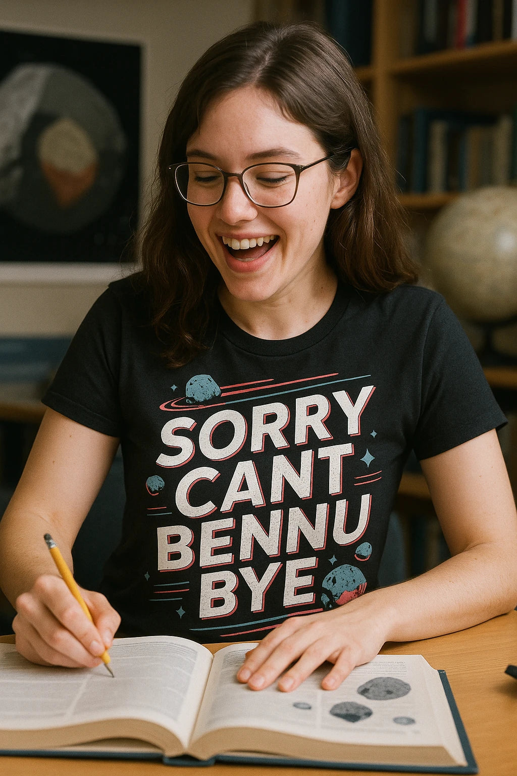 "Sorry Cant Bennu Bye" black asteroid t shirt - a birthday gift for asteroid lover
