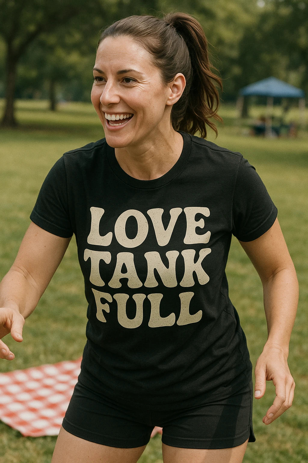 "Love Tank Full" black cheap mom life shirts - a birthday gift for mom life lover