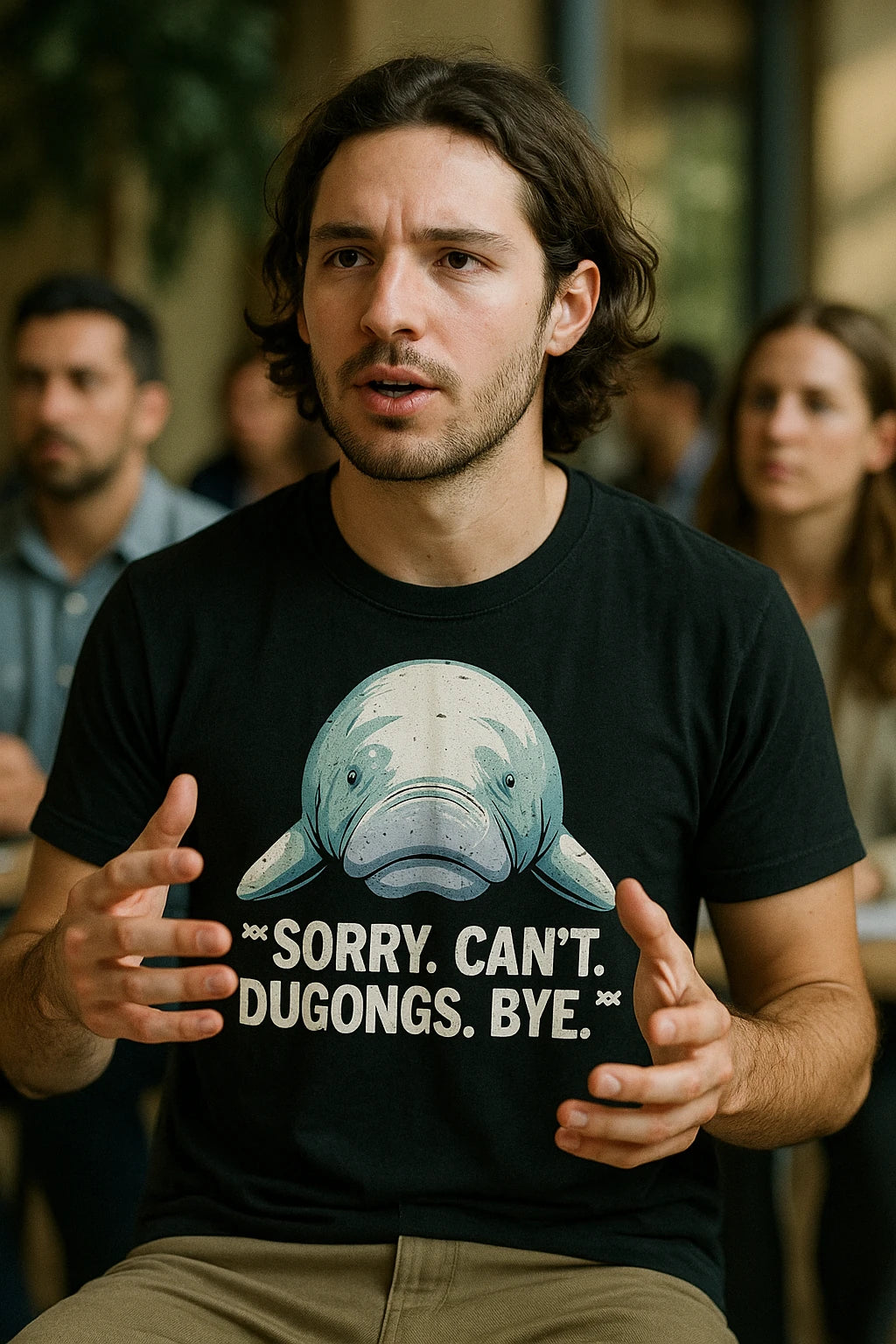 "Sorry. Can'T. Dugongs. Bye." black dugong t shirt - a birthday gift for dugong lover