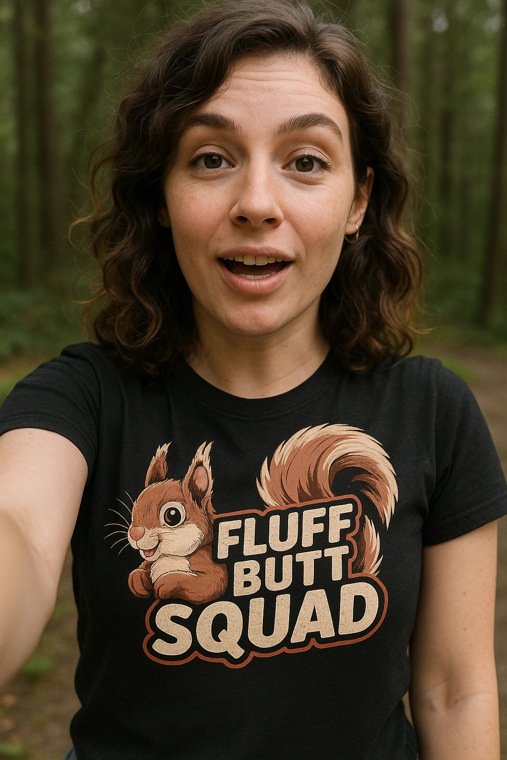 "Fluff Butt Squad" squirrel tee - product photo 7