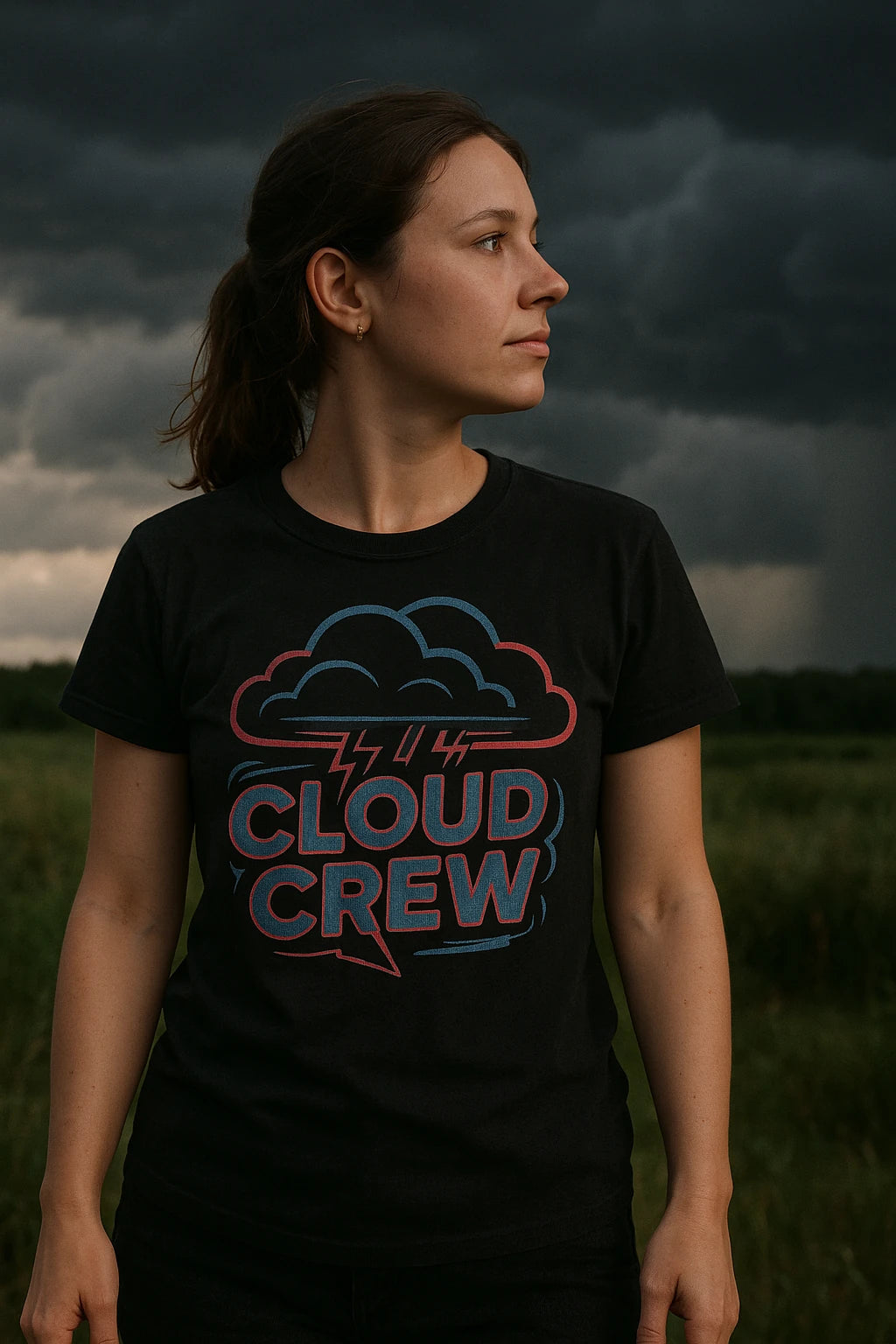 "Cloud Crew" black storms t shirt - a birthday gift for storms lover