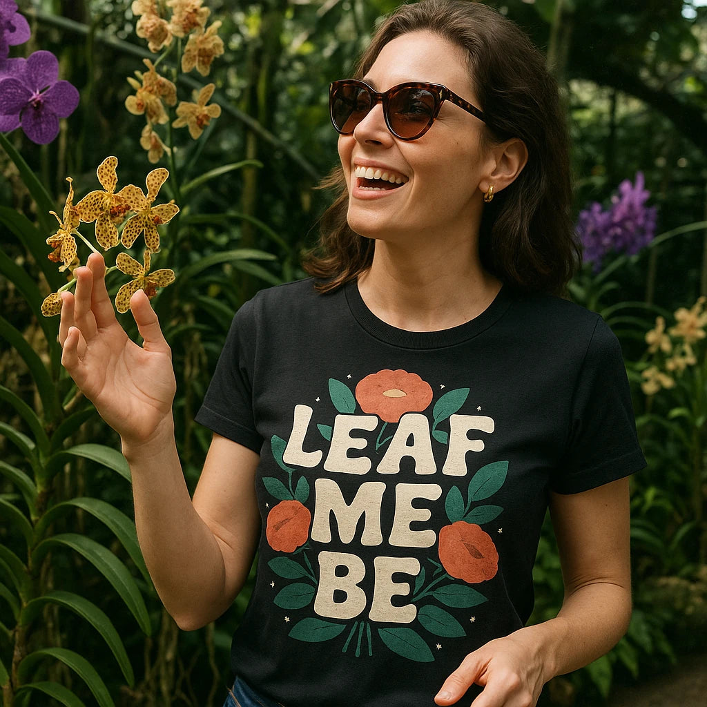 "Leaf Me Be" florist shirts - product photo 8