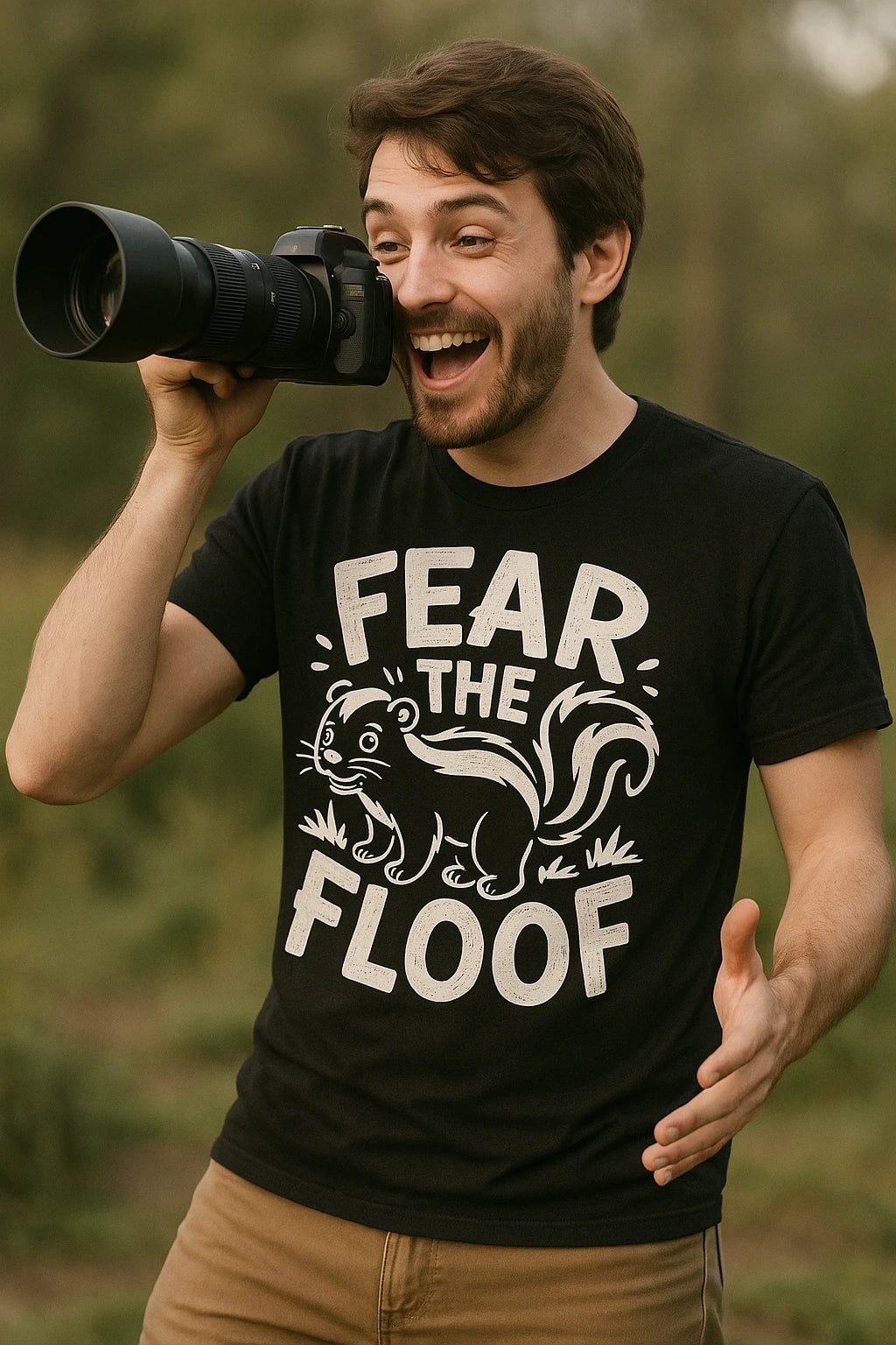 "Fear the Floof" black skunks t shirt - a birthday gift for skunks lover