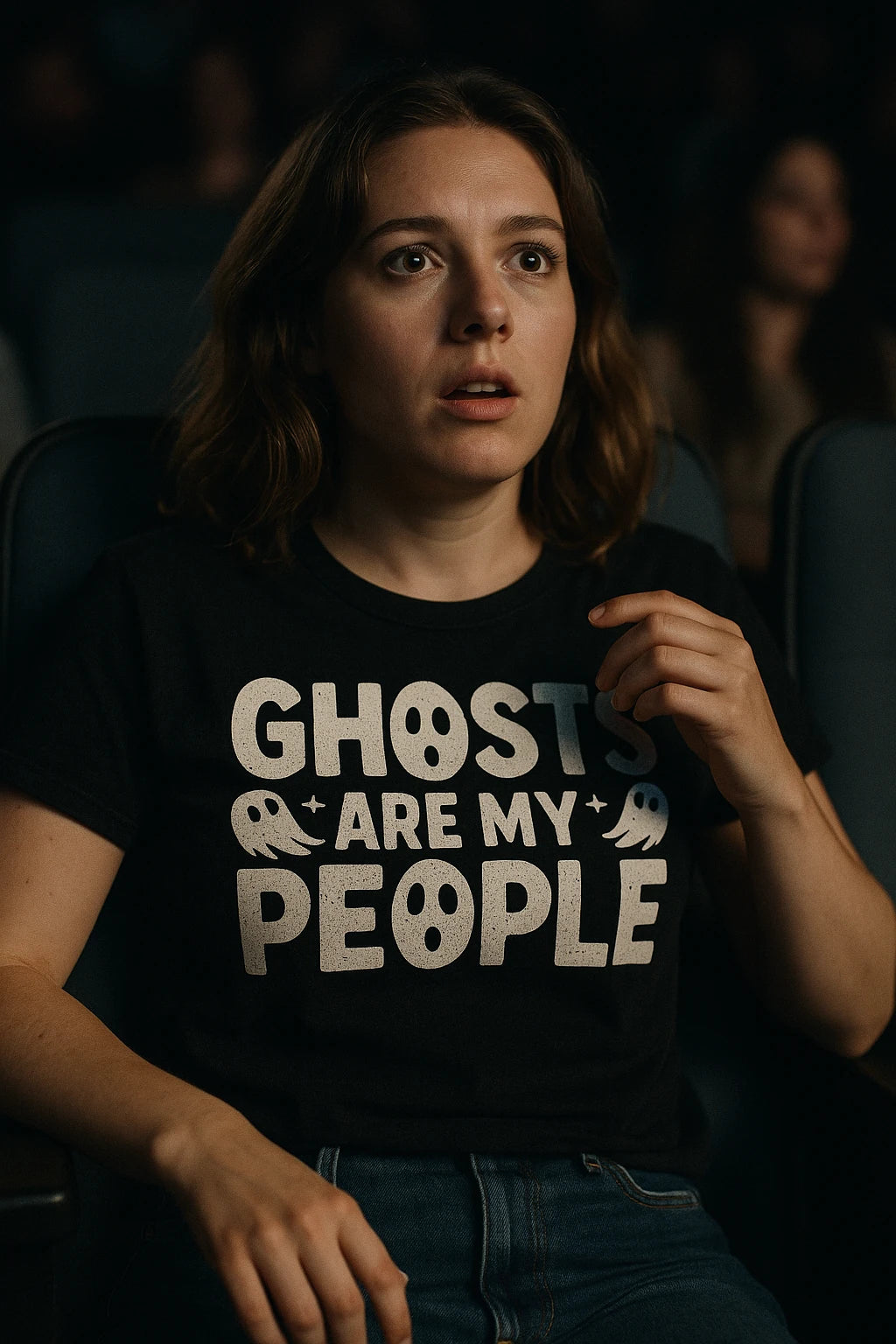 "Ghosts Are My People" black paranormal shirts, photographed as gifts for paranormal lovers