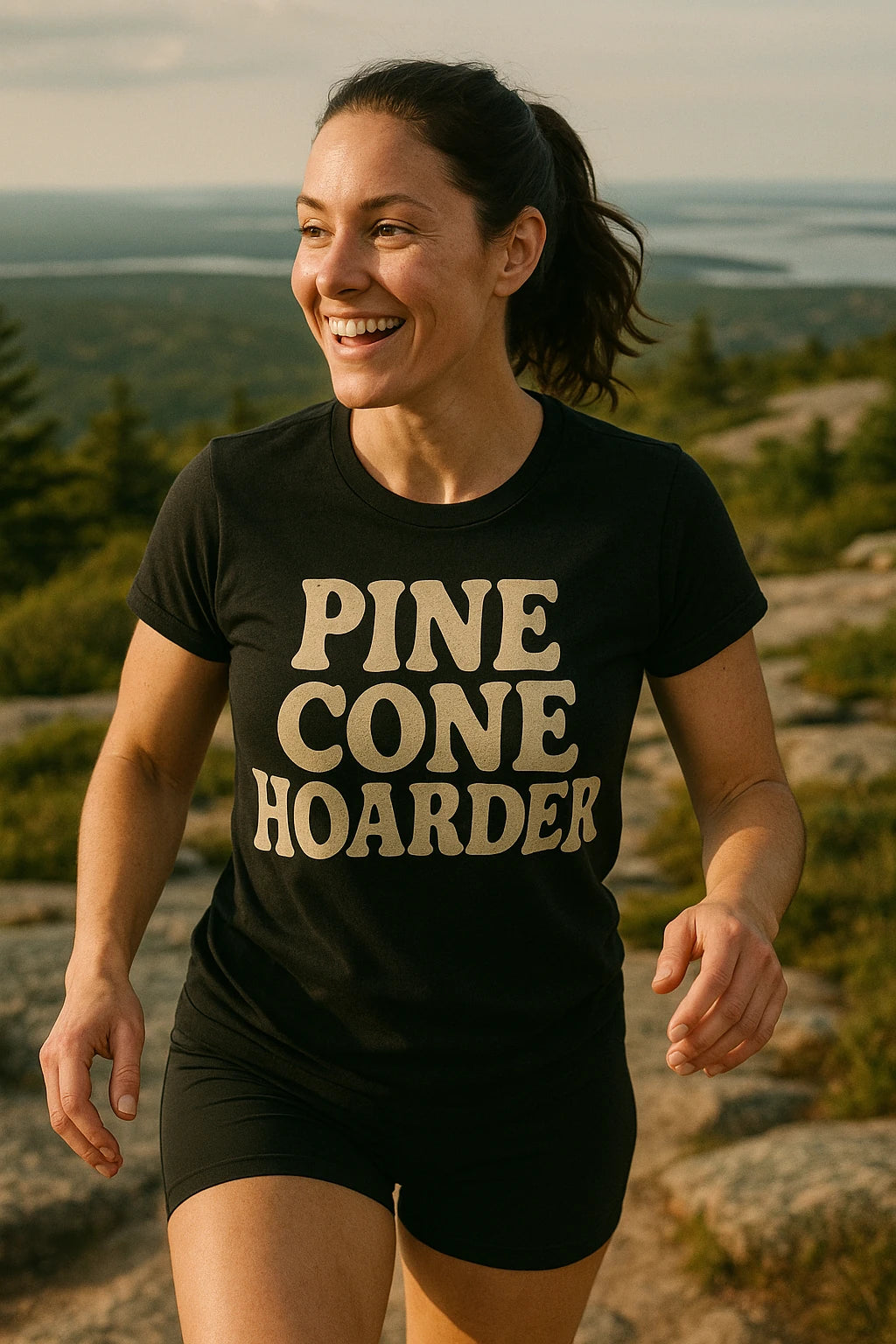 "Pine Cone Hoarder" black nature walk shirts - a birthday gift for nature walk lover
