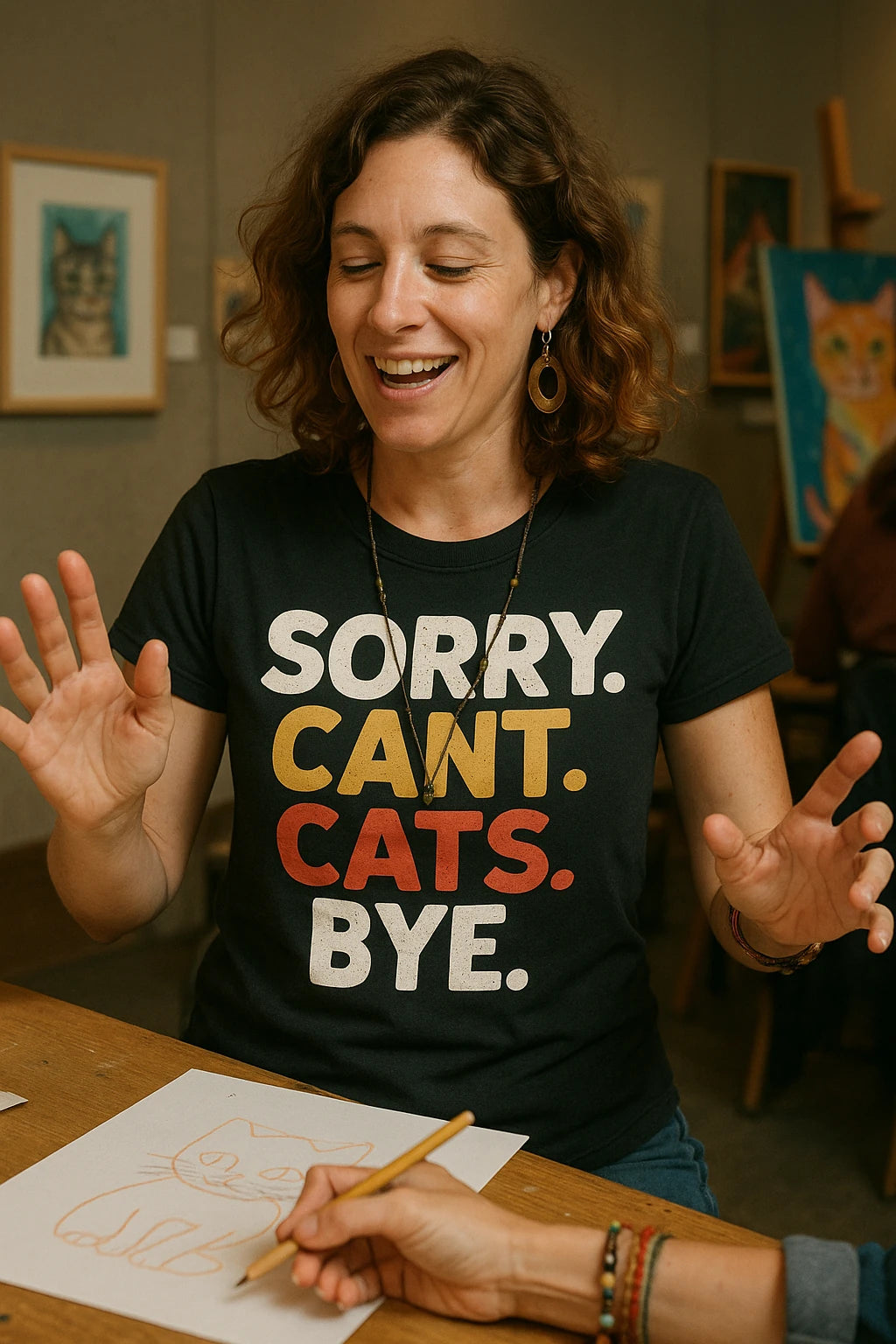 "Sorry. Cant. Cats. Bye." black funny t shirts for cat lovers - a birthday gift for cat lovers lover