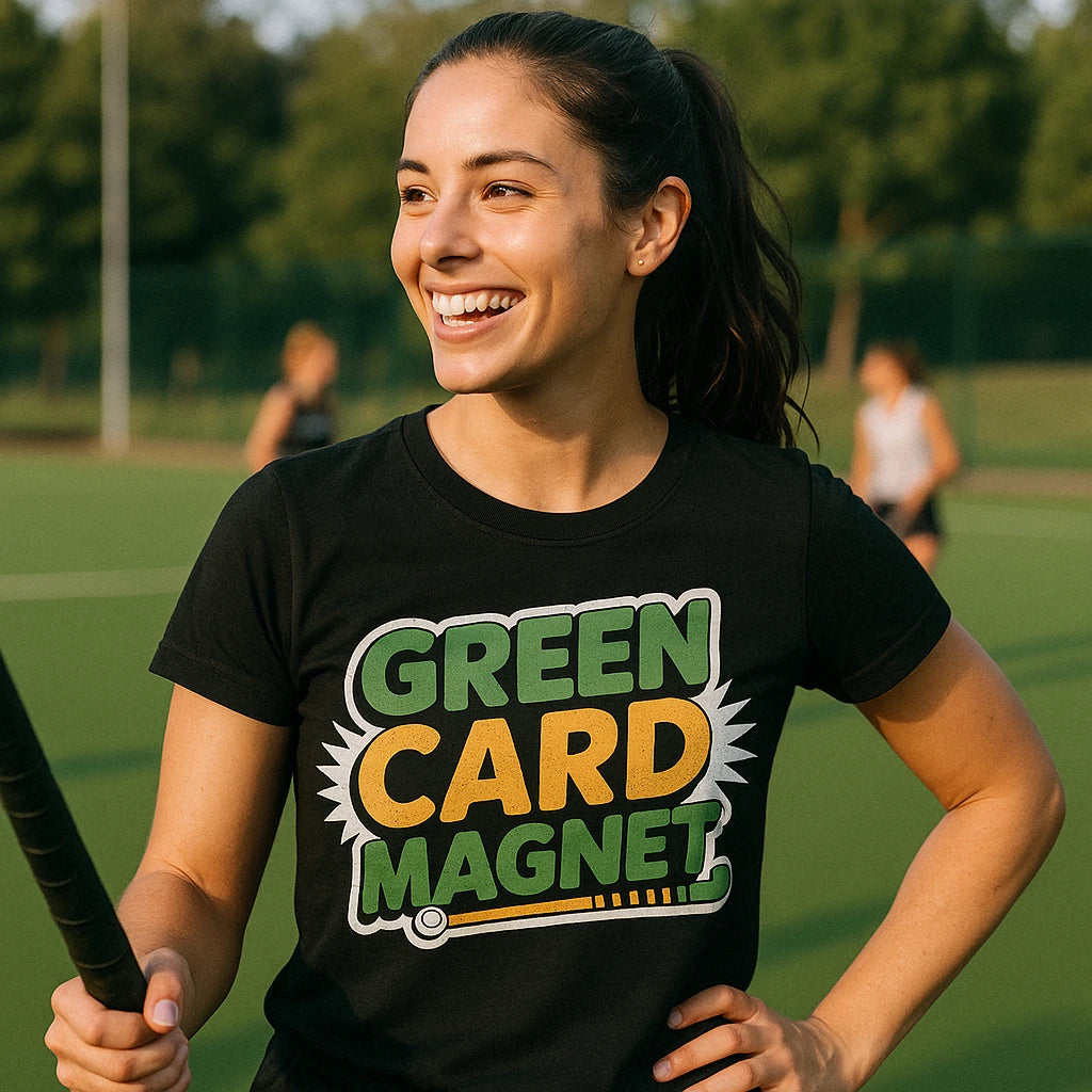 "Green Card Magnet" field hockey t shirt - product photo 9