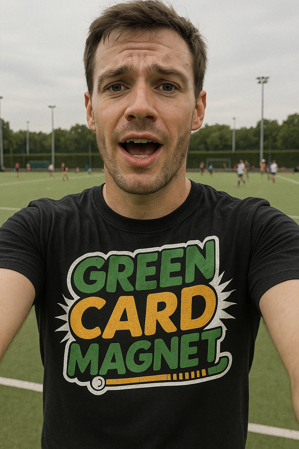 "Green Card Magnet" field hockey t shirt - product photo 7