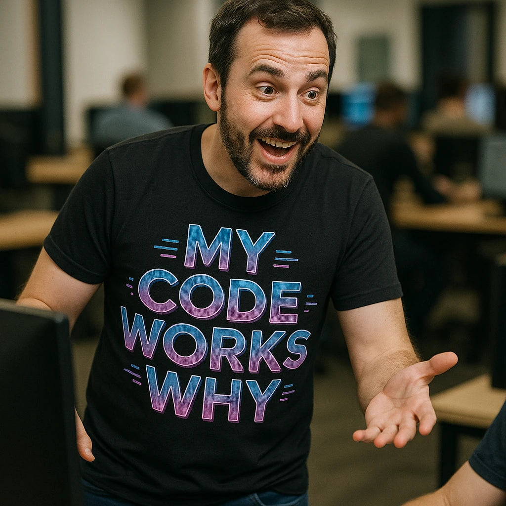 "My Code Works Why" it specialist t shirt - product photo 8