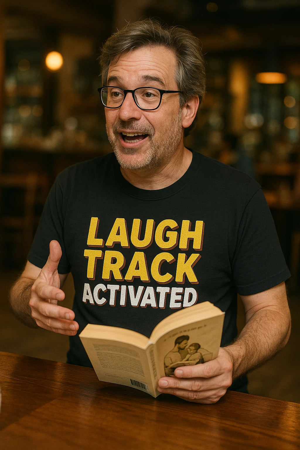 "Laugh Track Activated" daddy shirts - product photo 6
