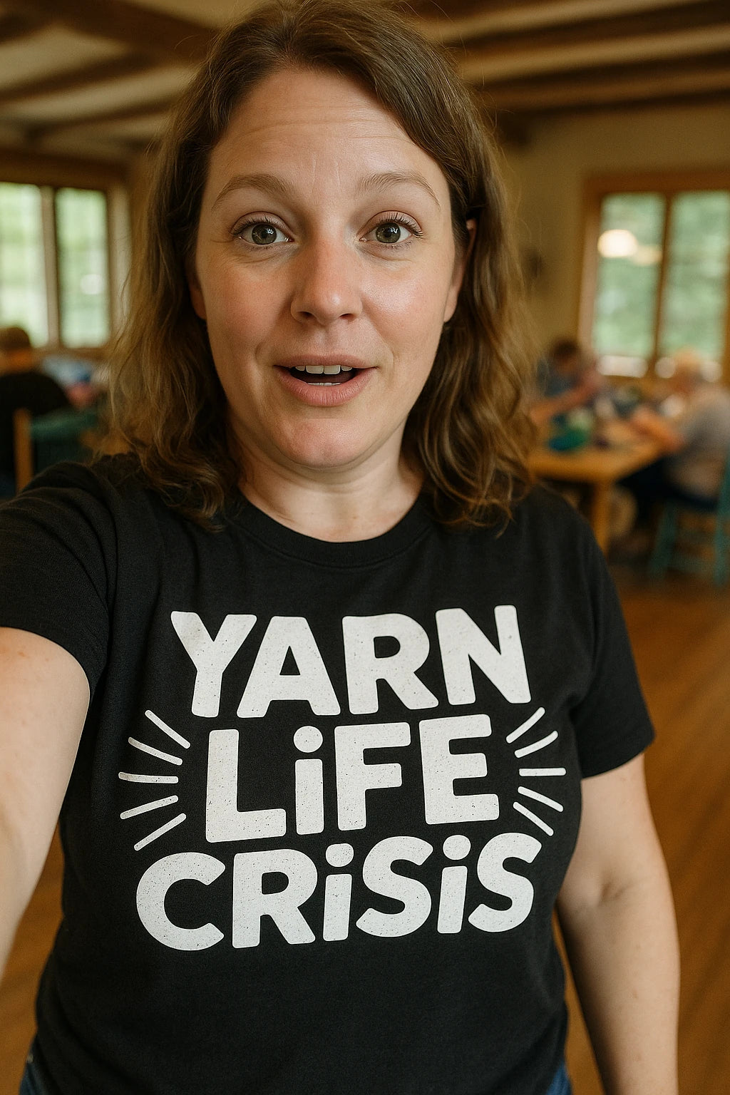 "Yarn Life Crisis" mens knitted t shirt - product photo 7