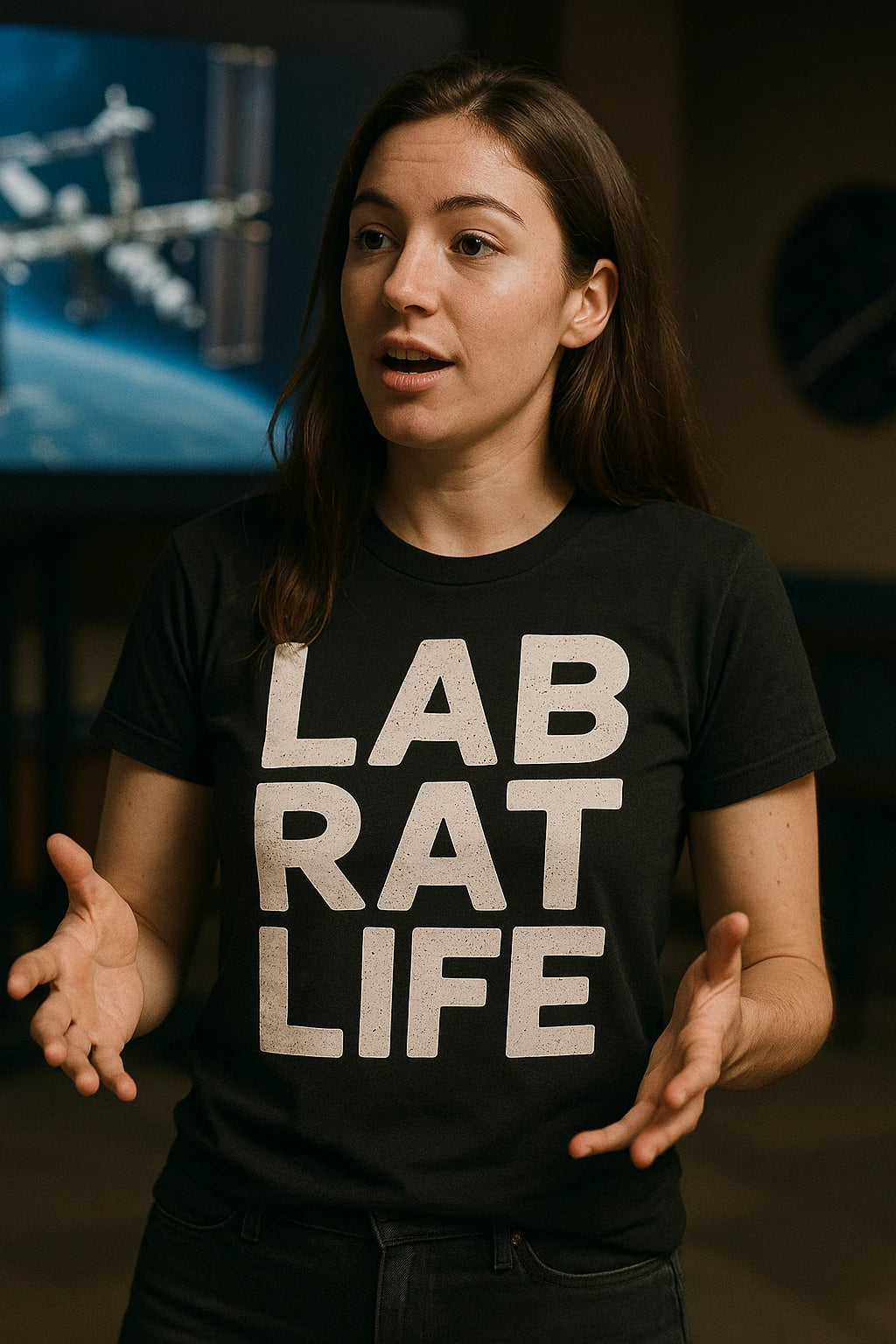 "Lab Rat Life" black space station t shirt - a birthday gift for space station lover