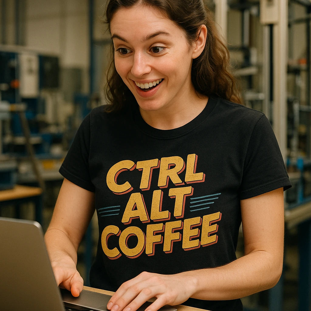 "Ctrl Alt Coffee" black engineer t shirts funny - also one of the gifts for engineering students