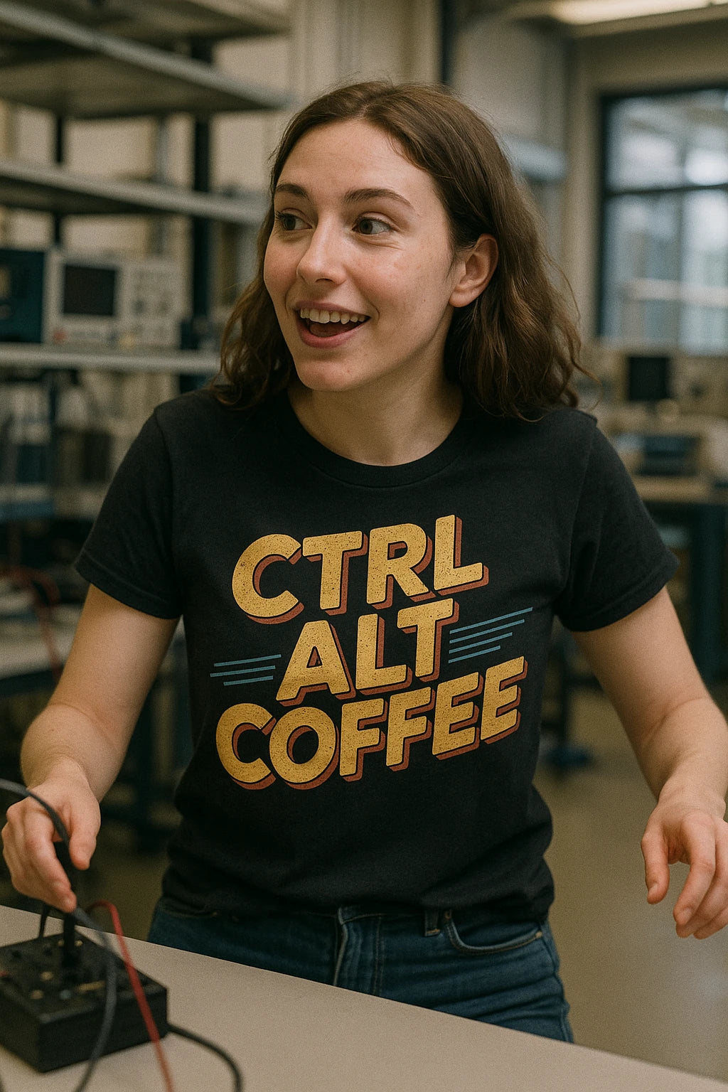 "Ctrl Alt Coffee" black engineer t shirts funny - also a engineer gift ideas