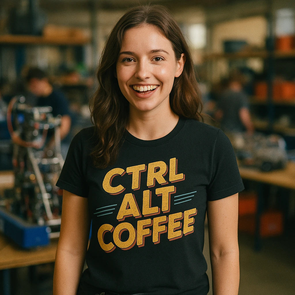 "Ctrl Alt Coffee" black engineer t shirts funny - also one of the best gifts for electrical engineers