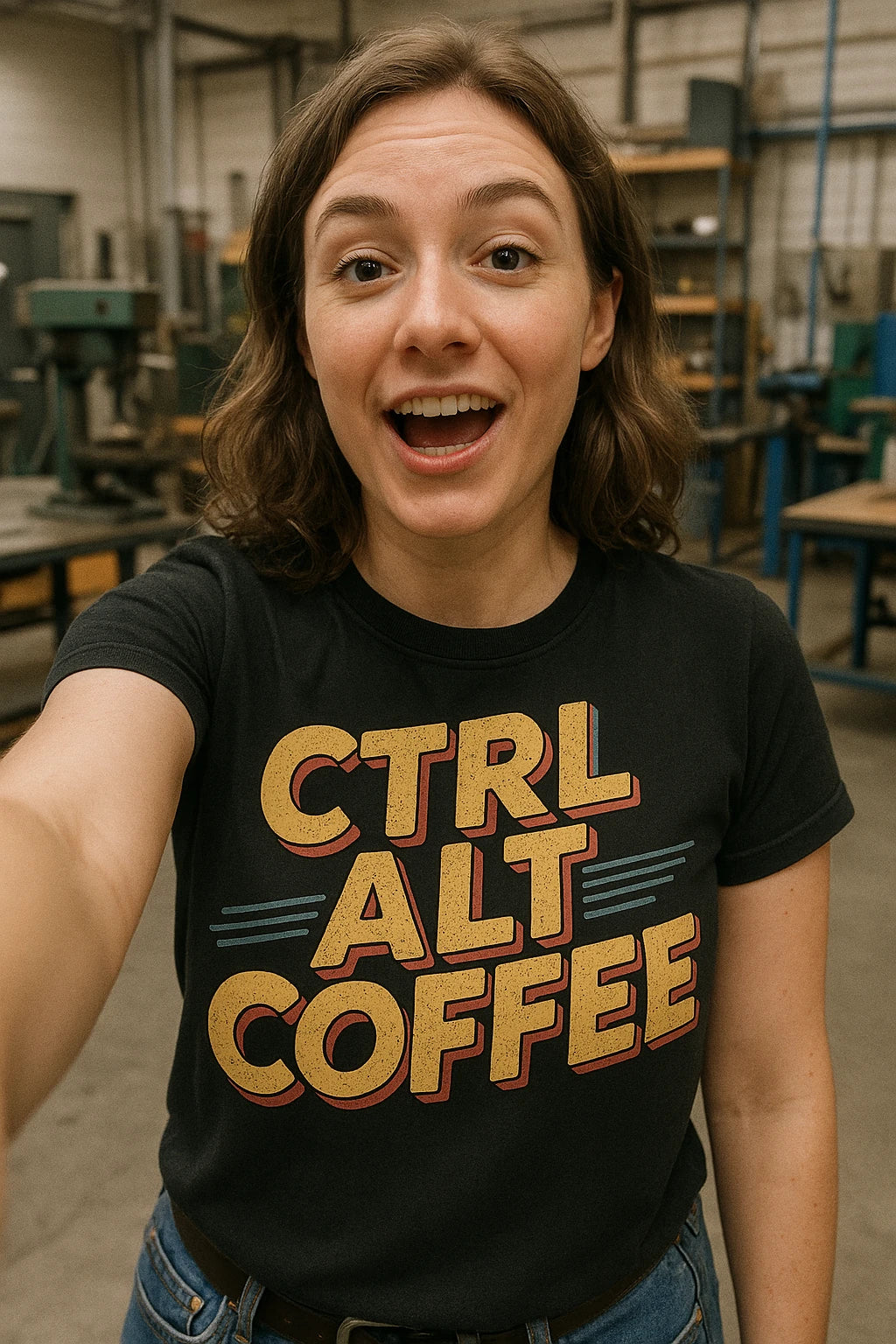 "Ctrl Alt Coffee" black engineer t shirts funny - also one of the gifts for mechanical engineers