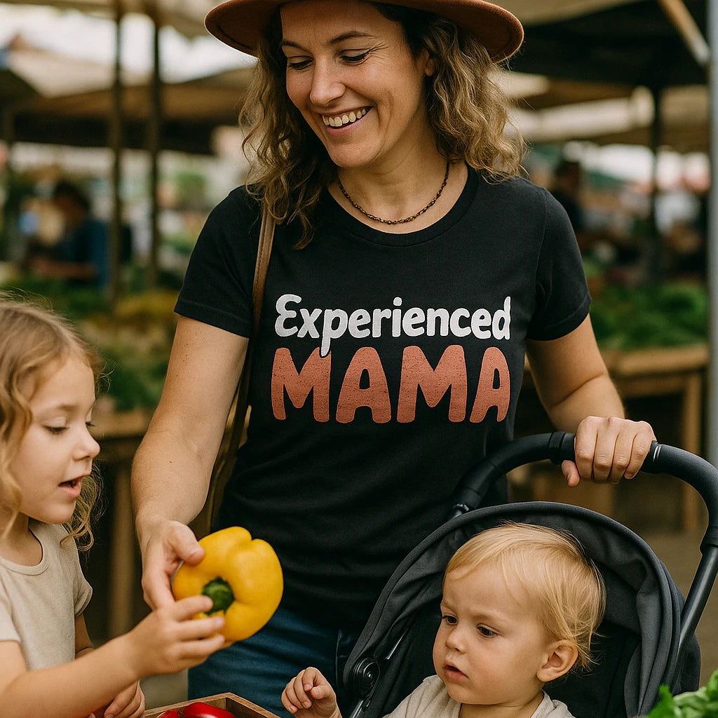"Experienced Mama" mom life bleached tee - product photo 8