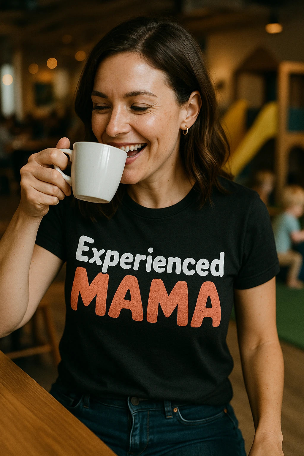 "Experienced Mama" black mom life bleached tee - a birthday gift for mom life lover