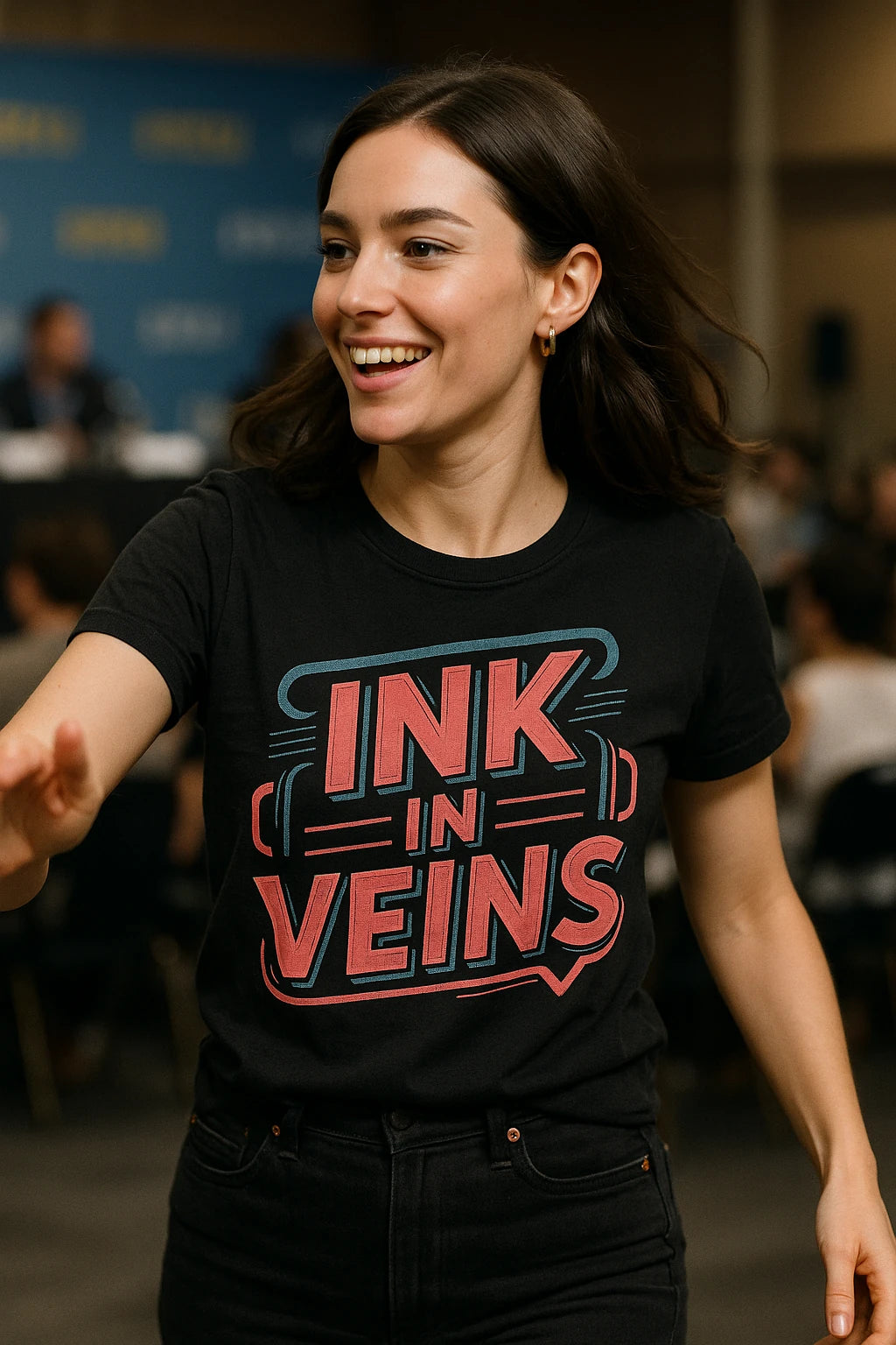 "Ink in Veins" black journalist t shirt - a birthday gift for journalist lover