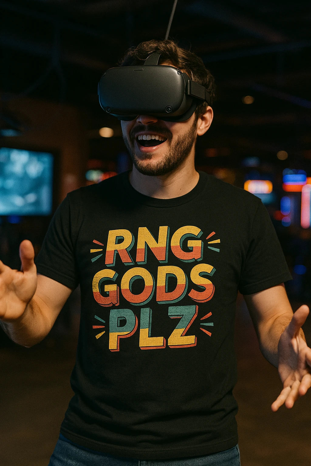 "Rng Gods Plz" black video game tees - a birthday gift ideas for video game lovers