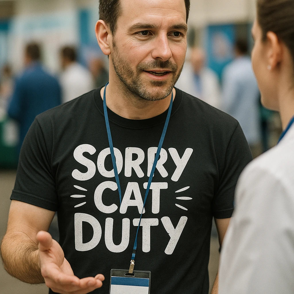 "Sorry Cat Duty" black veterinarian t shirt - also one of the best christmas gifts for veterinarians