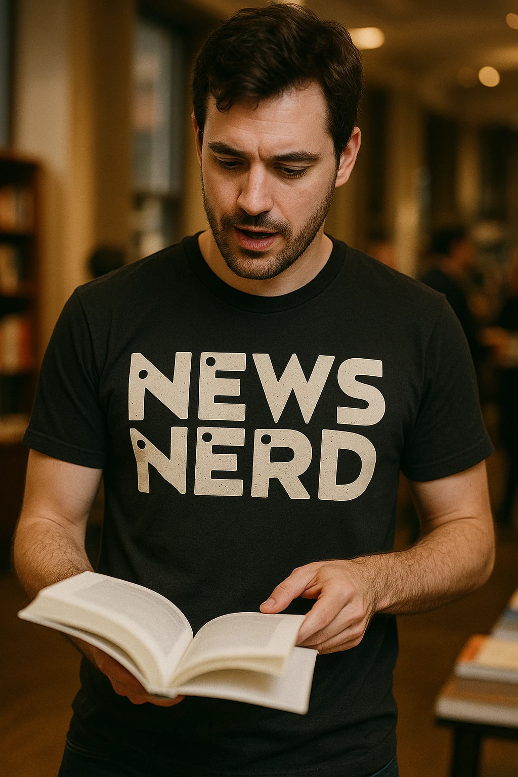 "News Nerd" black journalist t shirt - a birthday gift for journalist lover