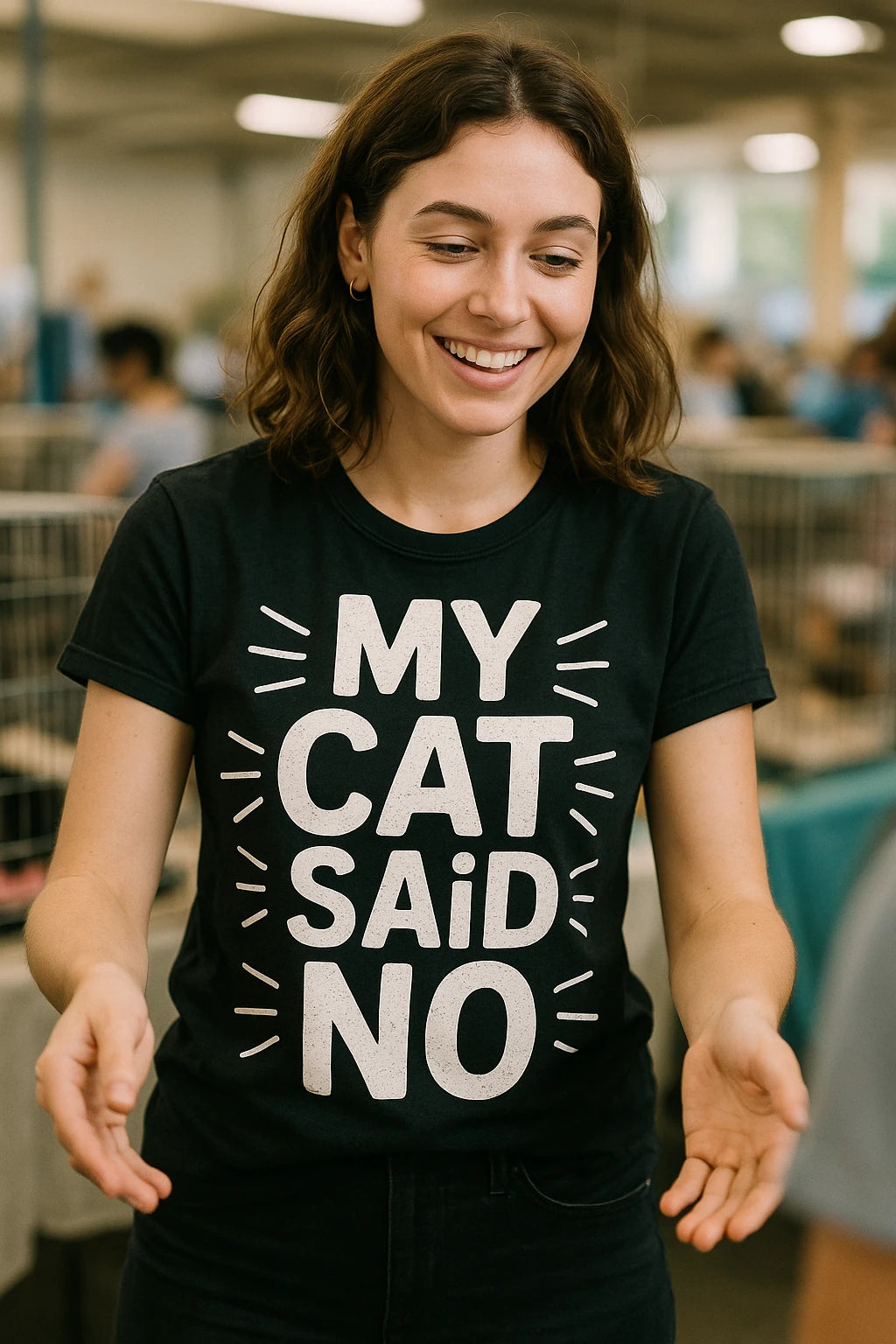 "My Cat Said No" black cat lovers t shirt - also a clothes for cat lovers