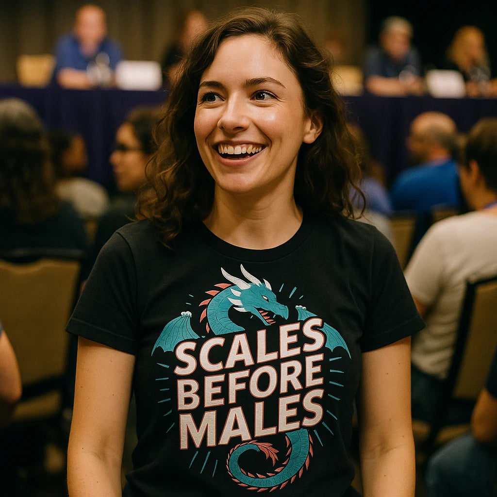 "Scales Before Males" dragons t shirt - product photo 9