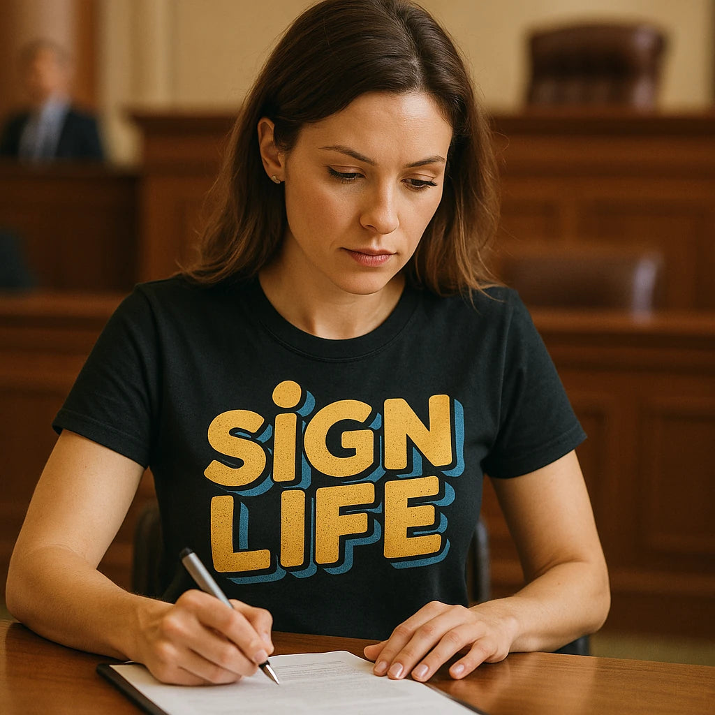 "Sign Life" interpreter t shirt - product photo 9