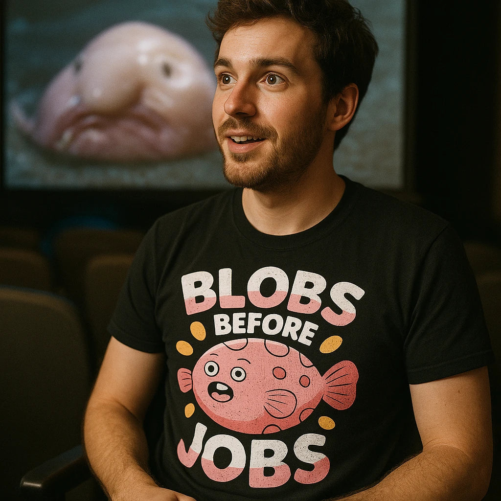 "Blobs Before Jobs" blobfish t shirt - product photo 8