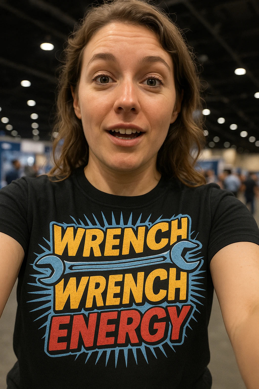 "Wrench Wench Energy" black mechanic shirts - also a father's day gifts for mechanic