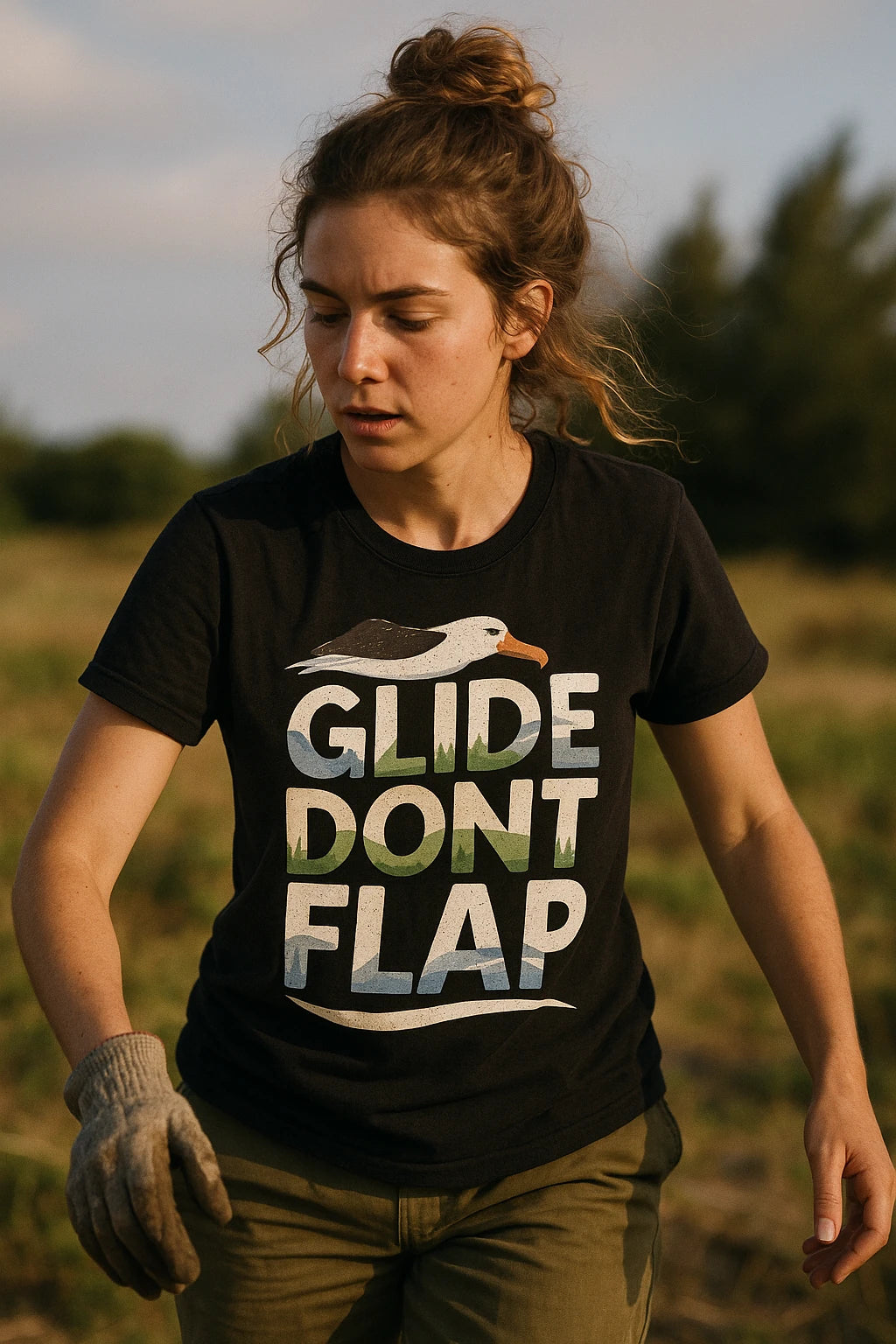 "Glide Dont Flap" black albatross t shirt - a birthday gift for albatross lover
