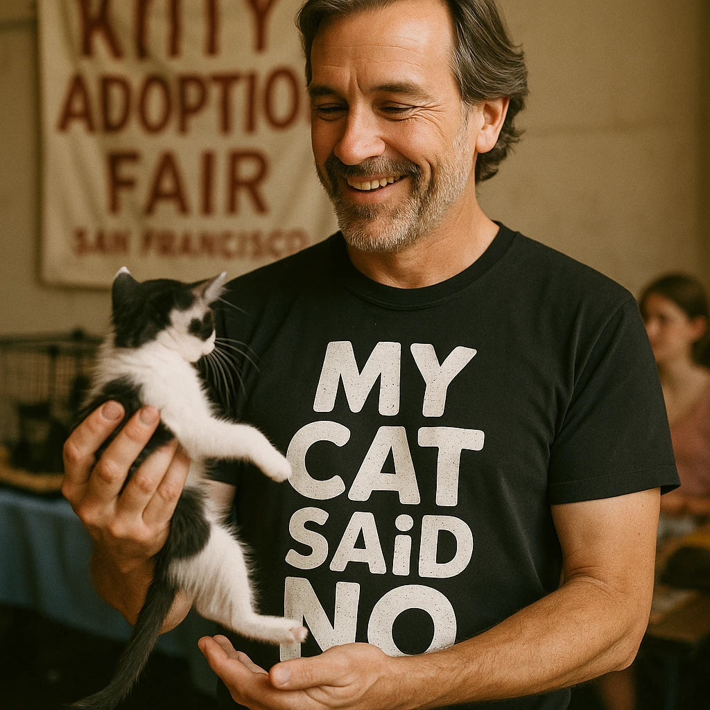 "My Cat Said No" black cat lovers t shirt, photographed as cat lovers lover gift