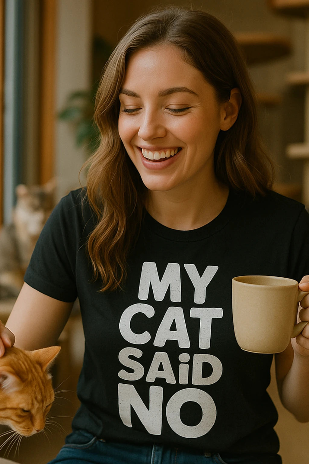 "My Cat Said No" black cat lovers t shirt - a birthday gift for cat lovers lover