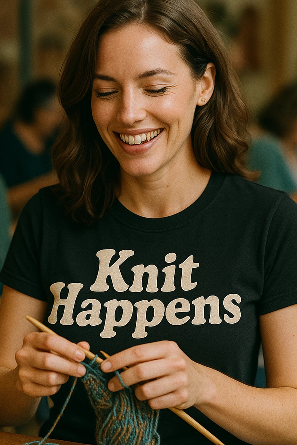 "Knit Happens" knitted t shirt womens - product photo 7