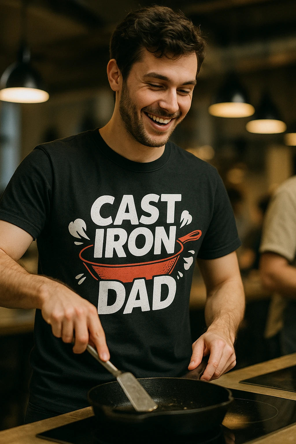 "Cast Iron Dad" black cooking t shirts funny - also one of the gifts for cook lovers