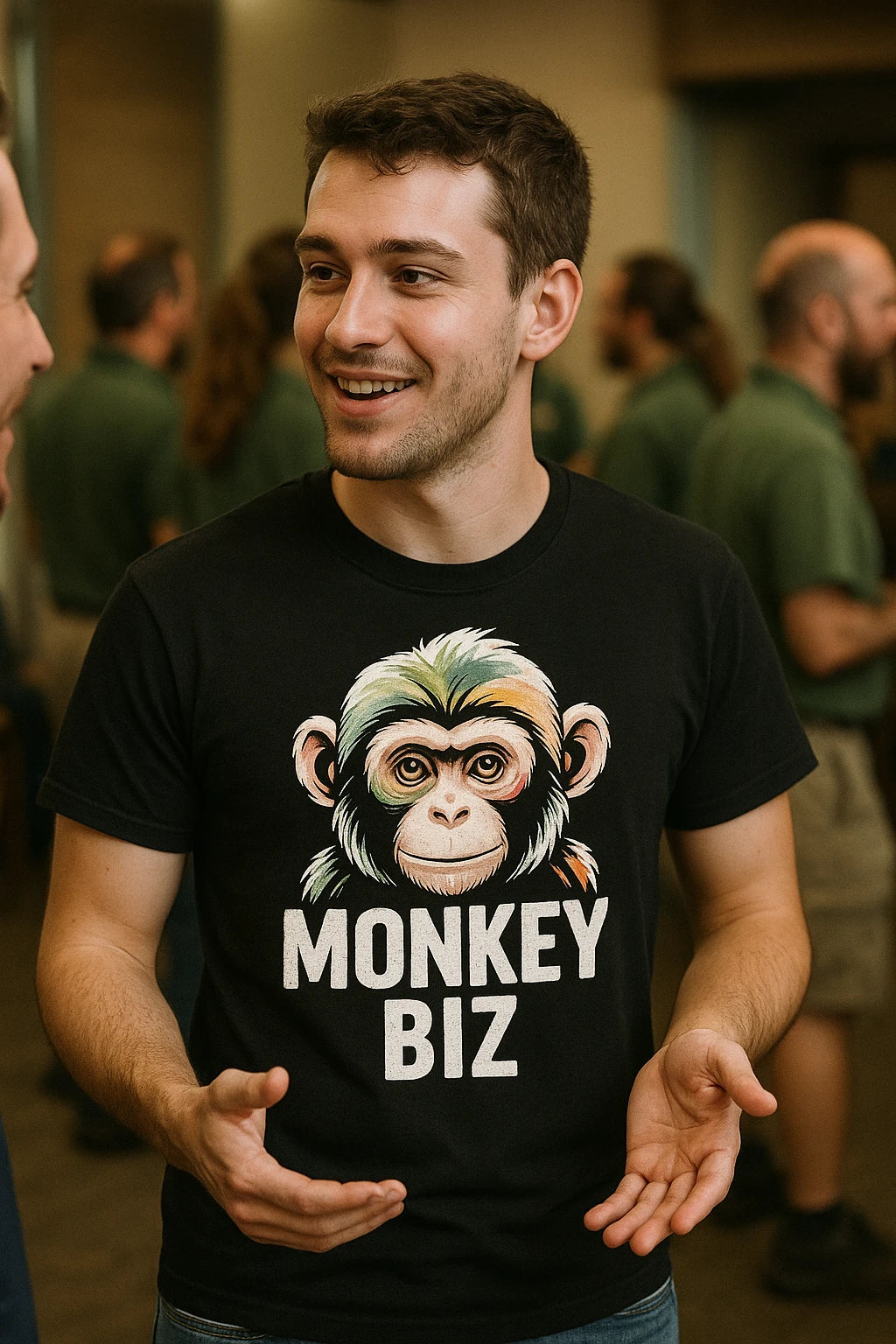 "Monkey Biz" black zookeeper shirts - a birthday gift for zookeeper