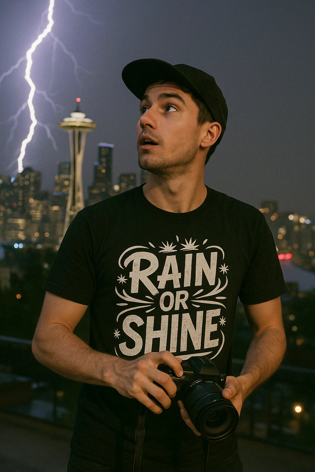 "Rain Or Shine" black storms t shirt - a birthday gift for storms lover