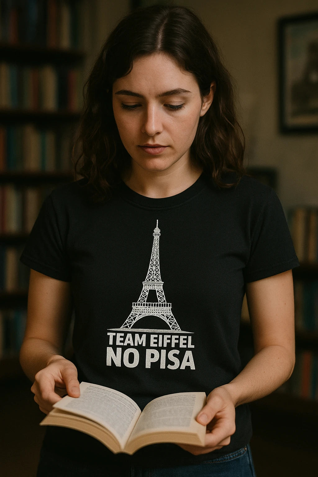 "Team Eiffel No Pisa" black the eiffel tower t shirt - a birthday gift for the eiffel tower lover