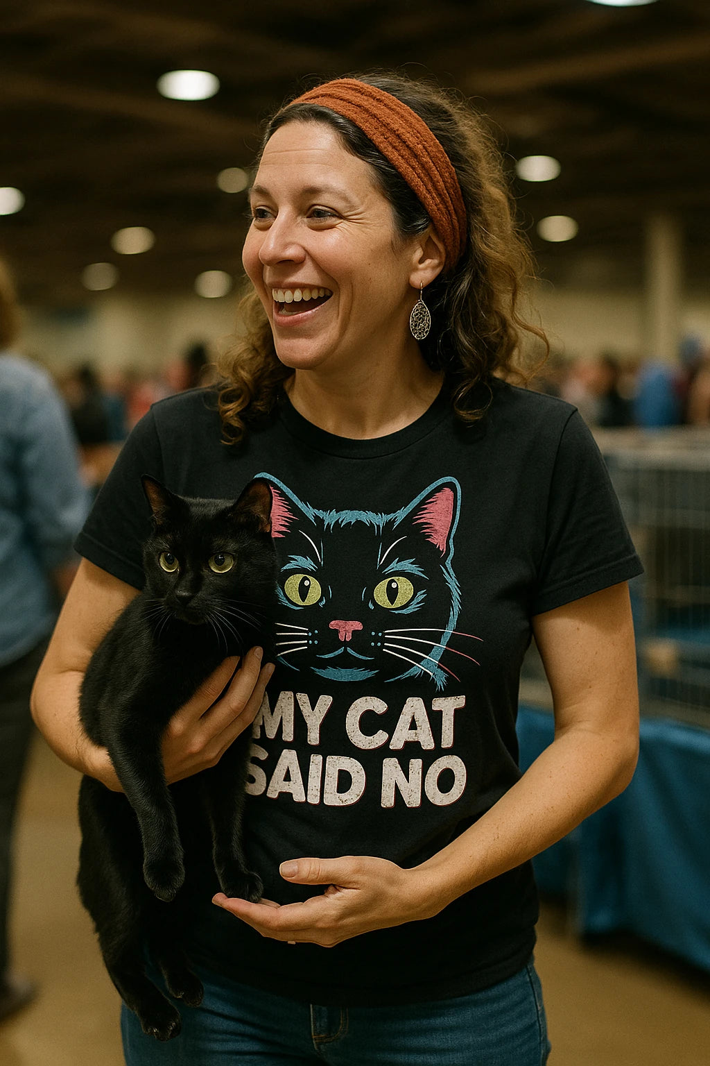 "My Cat Said No" black cat lovers t shirt - also a clothes for cat lovers
